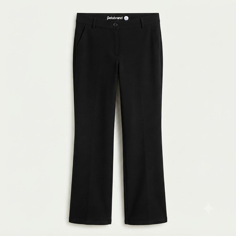 Betabrand Womens L Short Petite Office Siren Y2K Minimalist Flared Dress Pants